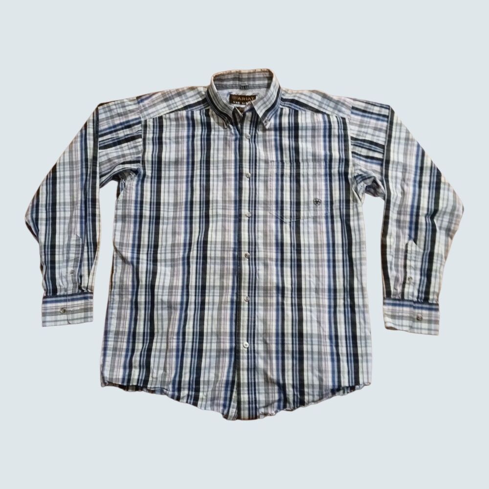 Ariat Pro Series Long Sleeve Button Down Shirt Multicolor Plaid Size M